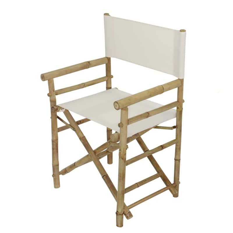 Patio Indoor Outdoor Folding Bamboo Director Chair Set of 2