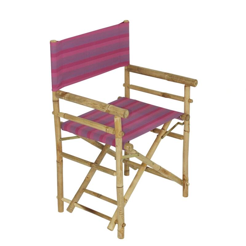 Patio Indoor Outdoor Folding Bamboo Director Chair Set of 2