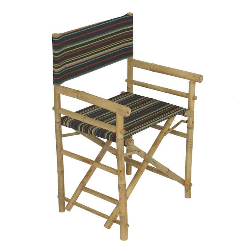 Patio Indoor Outdoor Folding Bamboo Director Chair Set of 2