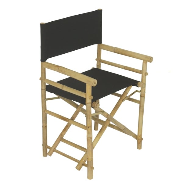 Bamboo Director Chair Black Canvas Set Of 2 Chairs Free Bamboo Director Chair Black Canvas Set Of 2 Chairs