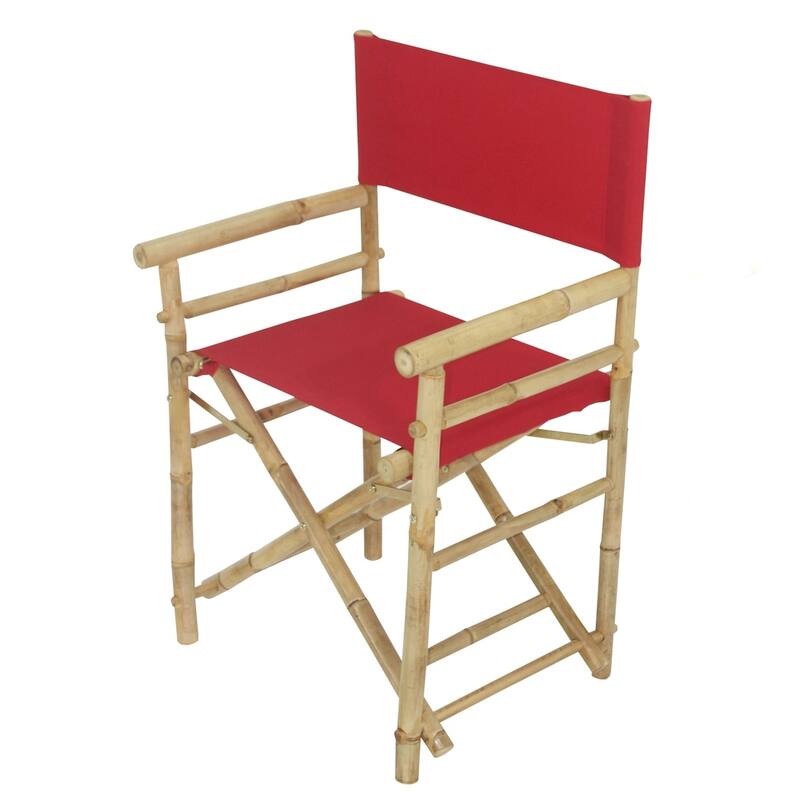 Patio Indoor Outdoor Folding Bamboo Director Chair Set of 2