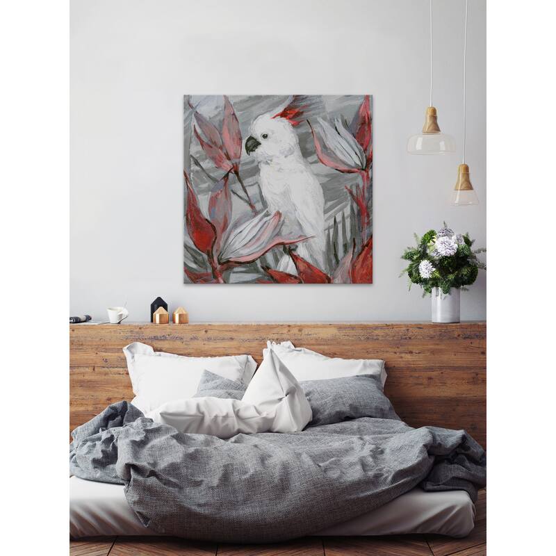 'White Cockatoo II' Painting Print on Wrapped Canvas - Multi-Color