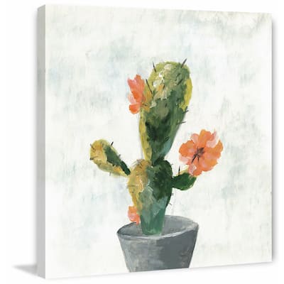 'Cactus with Pot' Painting Print on Wrapped Canvas - Multi-Color