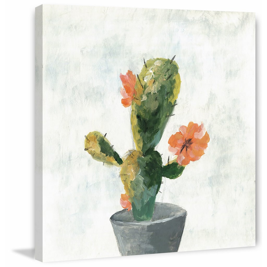 'Cactus with Pot' Painting Print on Wrapped Canvas - Multi-Color