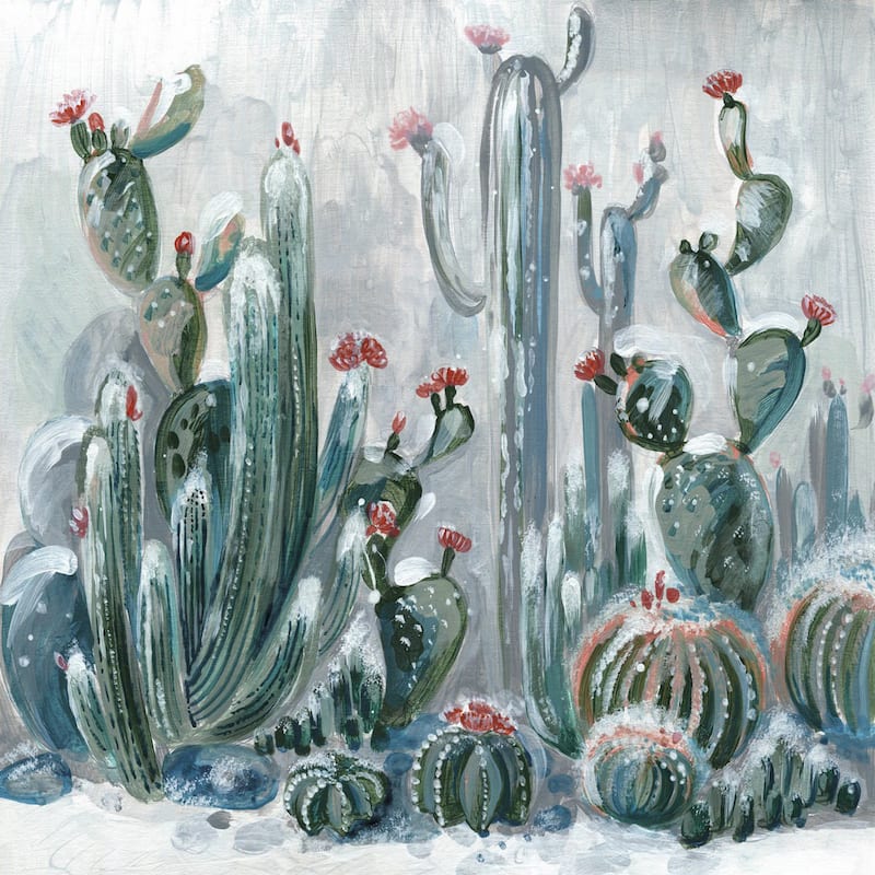 'Cactus Garden II' Painting Print on Wrapped Canvas - Multi-Color