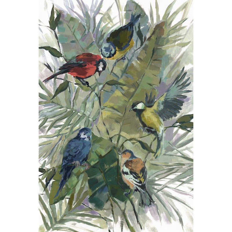 'Morning Birds II' Painting Print on Wrapped Canvas