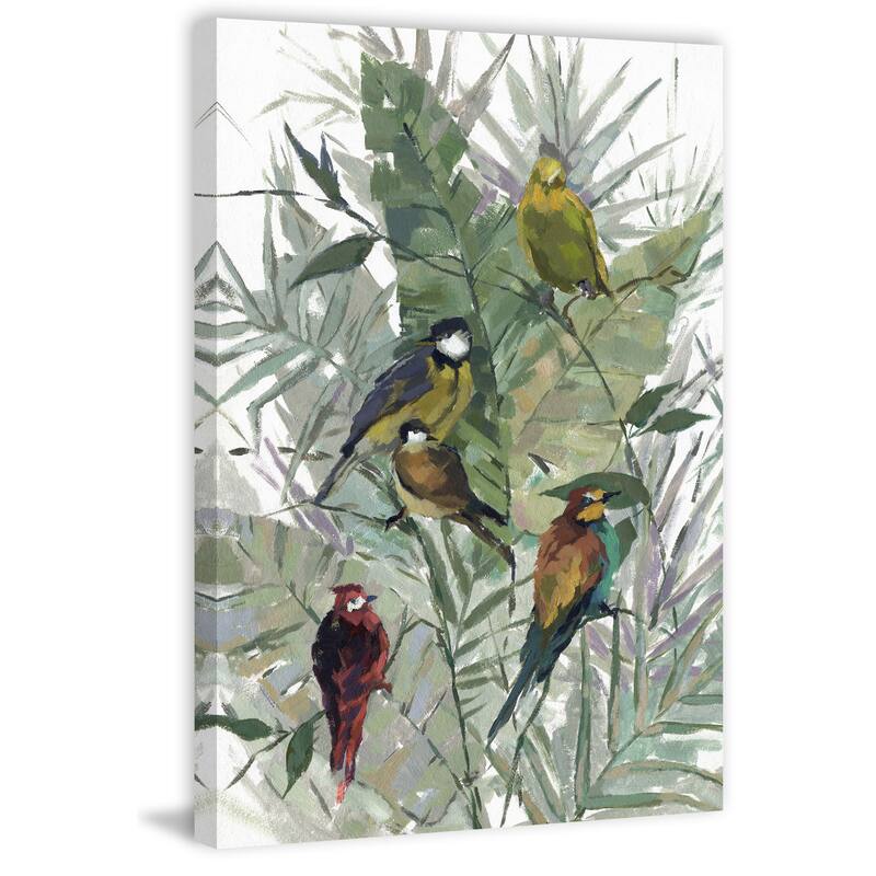 'Morning Birds I' Painting Print on Wrapped Canvas