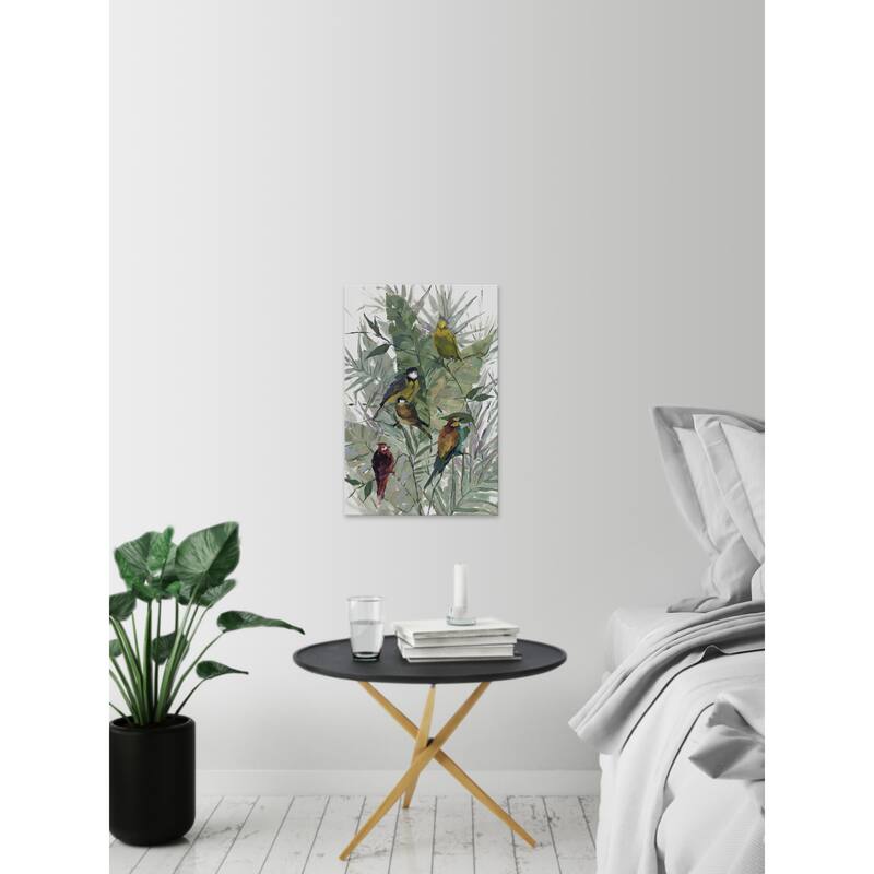 'Morning Birds I' Painting Print on Wrapped Canvas