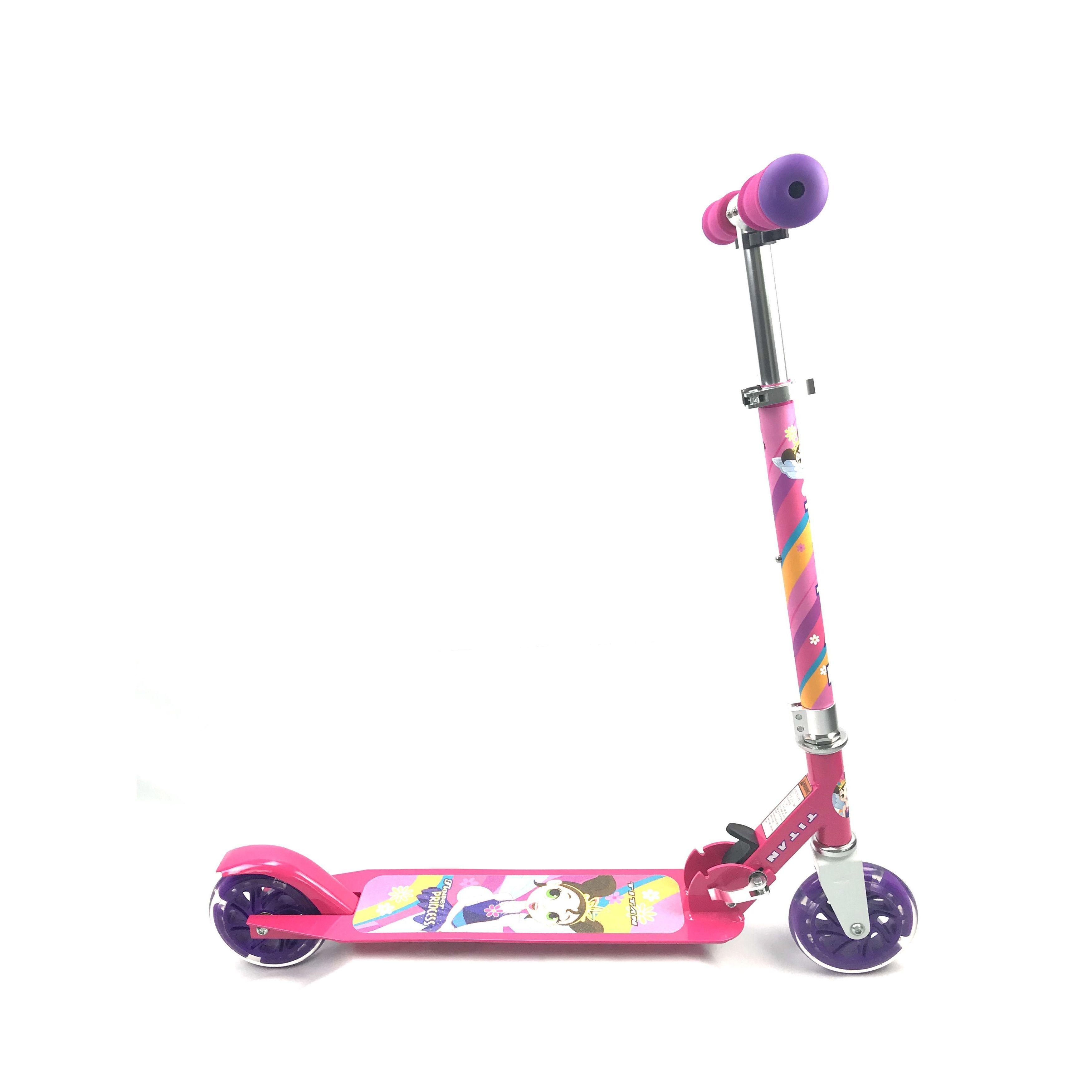 TITAN Flower Princess Folding Aluminum Girls Kickscooter with LED