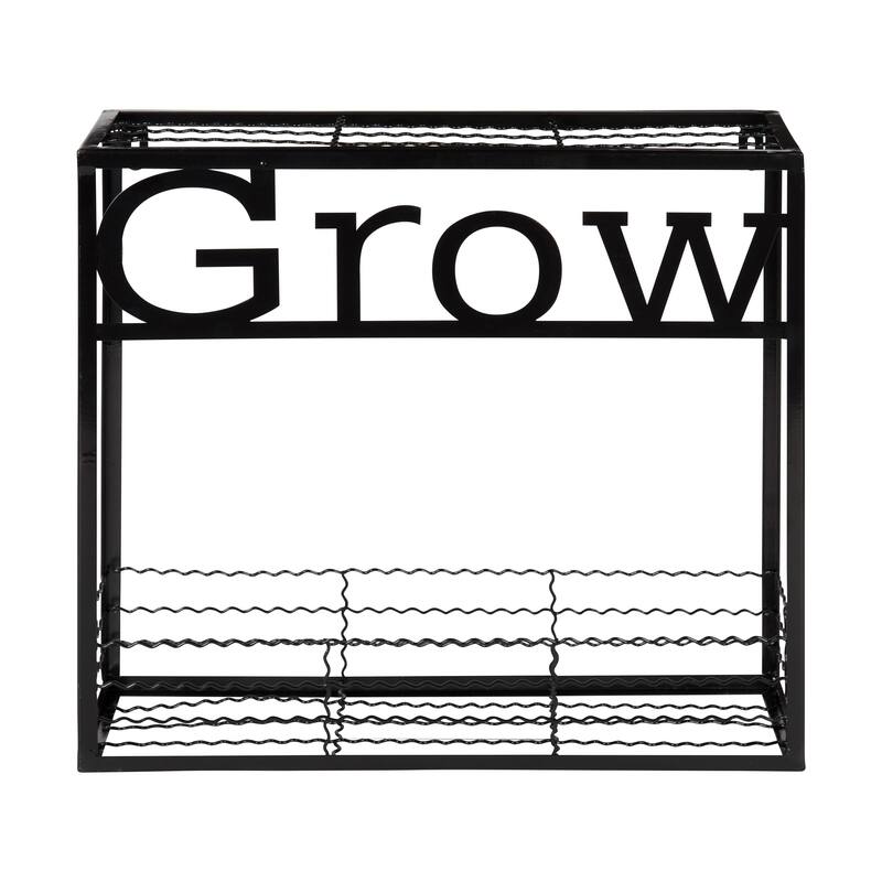 Kate and Laurel Cramer Wall Garden Box, 16.5 x 15 inches, Black - 15x5x16.5