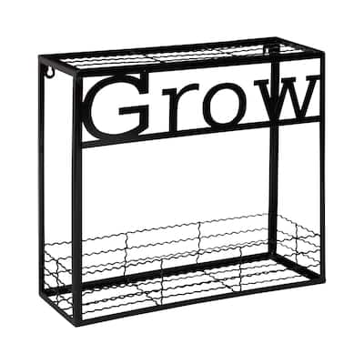 Kate and Laurel Cramer Wall Garden Box, 16.5 x 15 inches, Black - 15x5x16.5