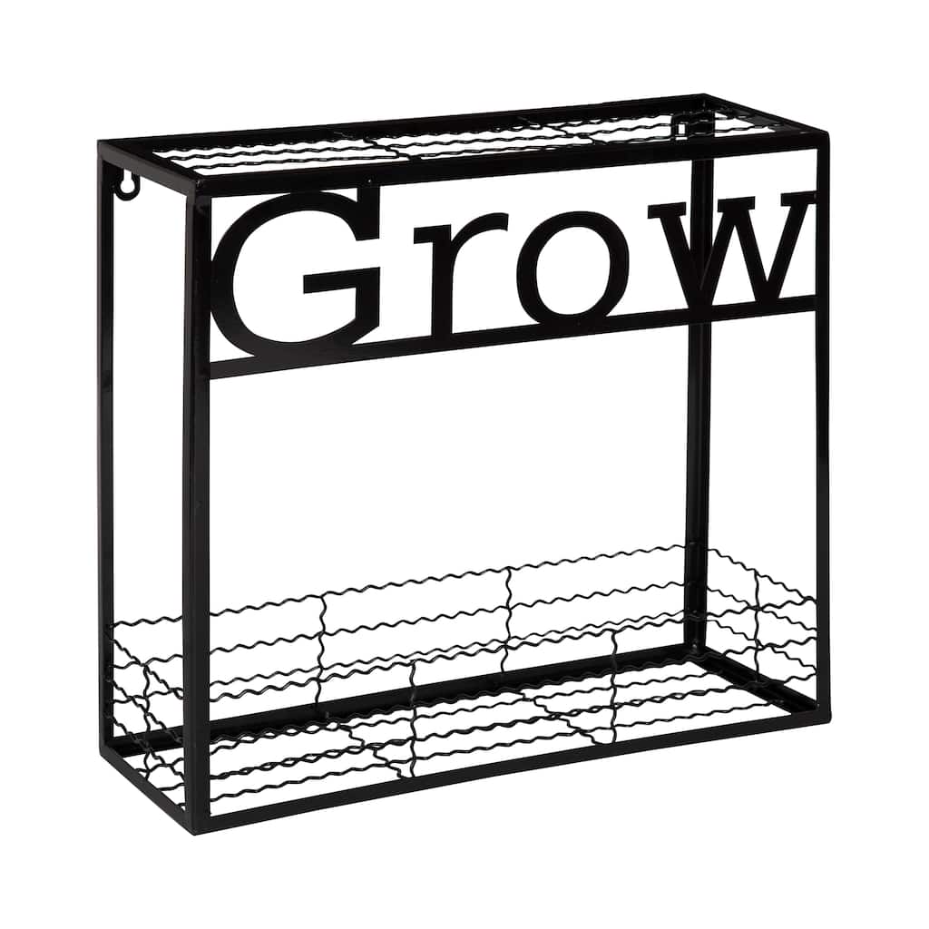 Kate and Laurel Cramer Wall Garden Box, 16.5 x 15 inches, Black - 15x5x16.5