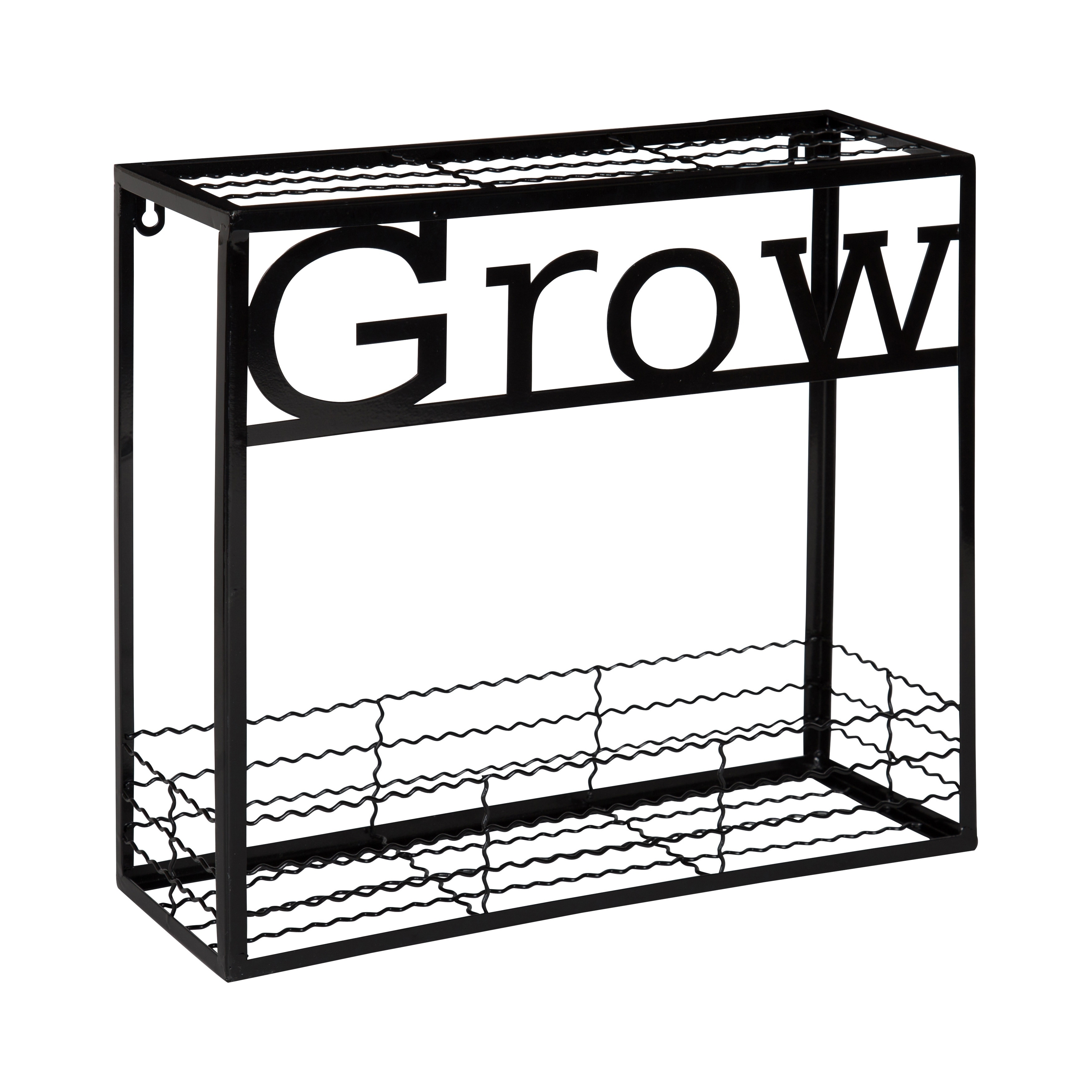 Kate and Laurel Cramer Wall Garden Box, 16.5 x 15 inches, Black - 15x5x16.5