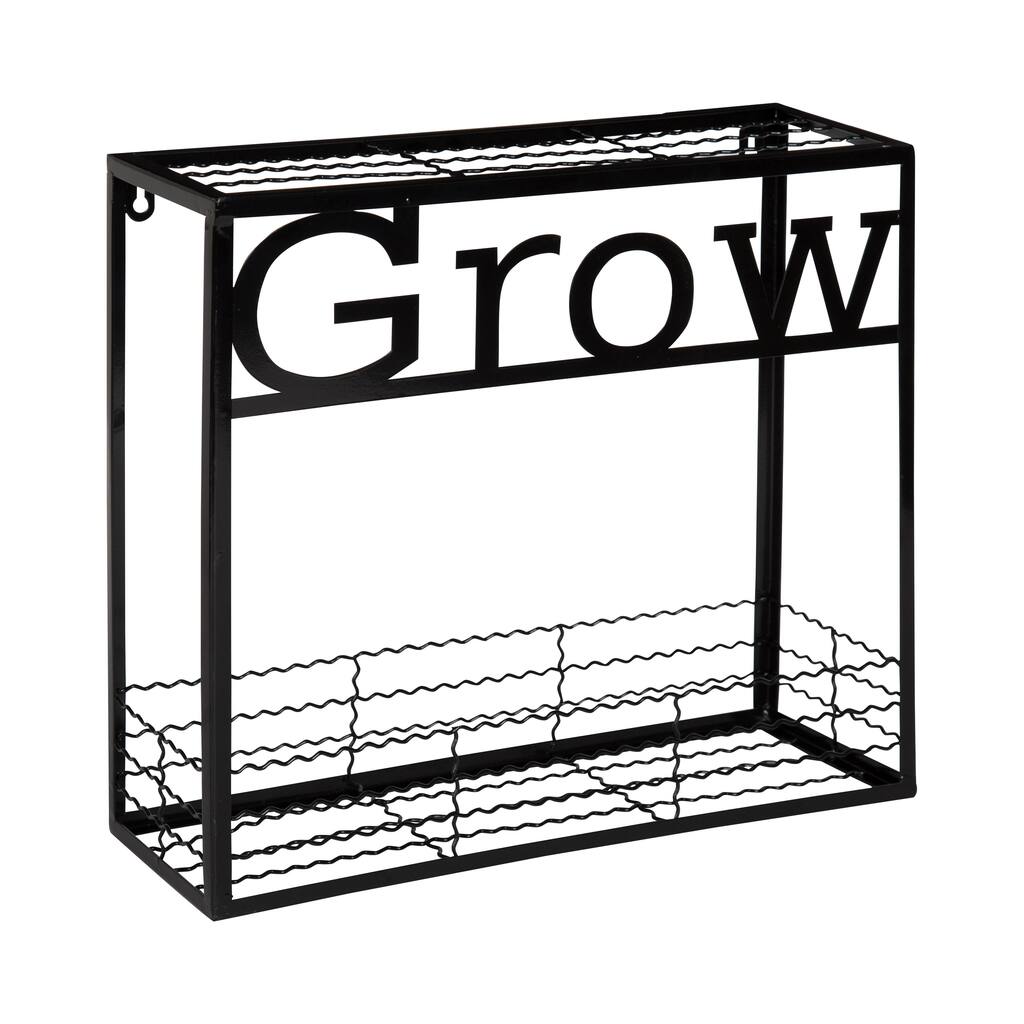 Kate and Laurel Cramer Wall Garden Box, 16.5 x 15 inches, Black - 15x5x16.5