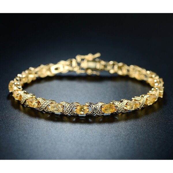 Shop Yellow Gold Plated Citrine Tennis 