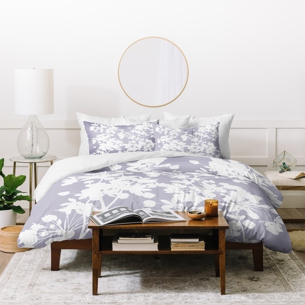 Shop Deny Designs Delicate Floral Pattern On Lilac Duvet Cover Set