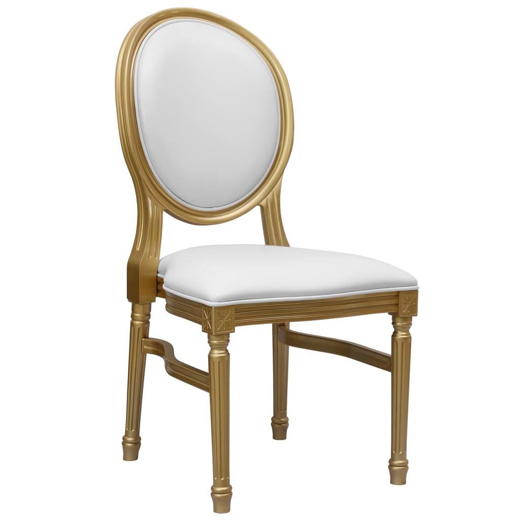 Bartlett Gold/White Round Back Dining Chair