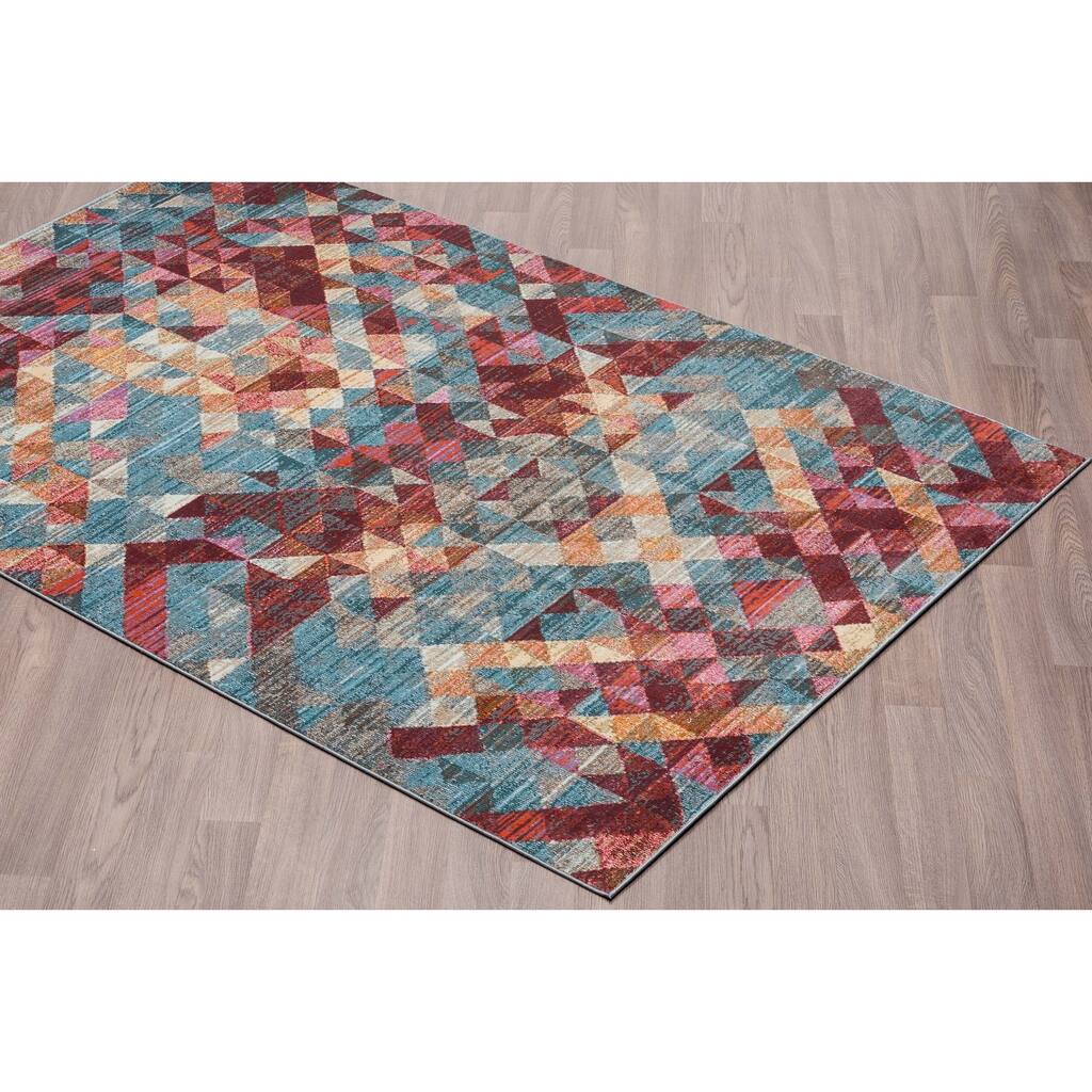 Murano Rugs Murano Mordern Geometric Multi-Colored Soft Pile Rug - multi - 5'3 x 7 ...