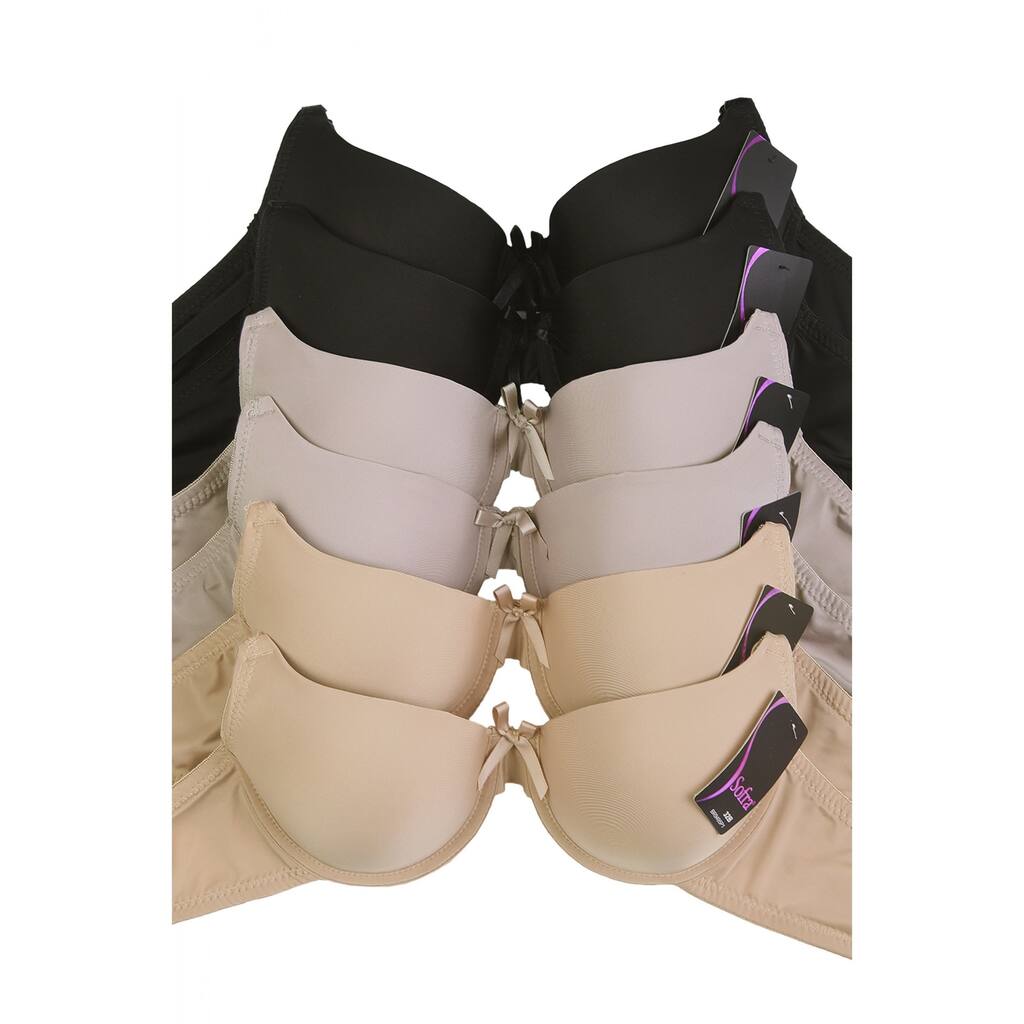 Sofra & Mamia 6-Pack Full Cup Bras (Assorted Colors)