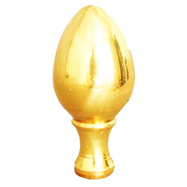 Royal Designs Egg Lamp Finial for Lamp Shade- Polished Brass