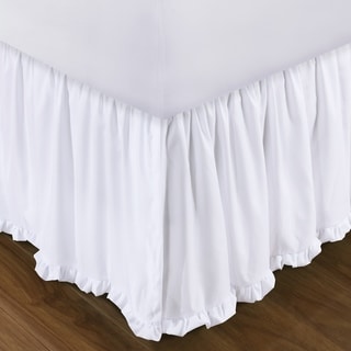 Sasha White 15-inch Drop Bed Skirt - On Sale - Bed Bath & Beyond - 19860246