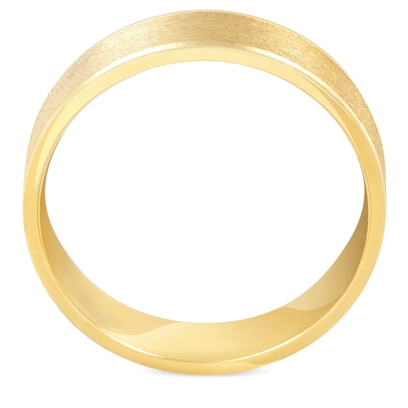 Pompeii3 10k Yellow Gold 6MM Brushed Mens Wedding Band