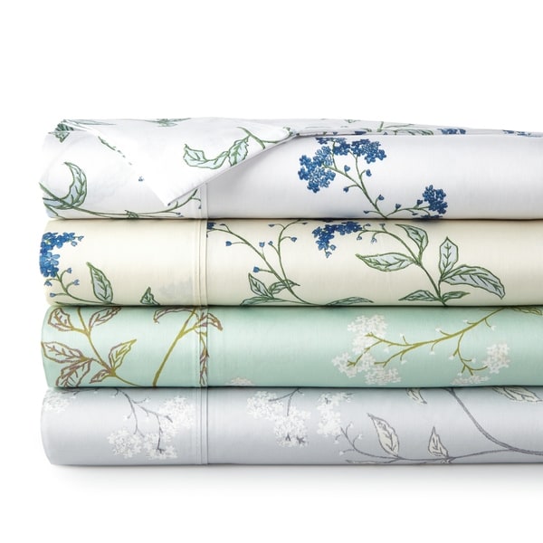 22-inch Extra Deep Pocket Luxury Cotton Myosotis 4-piece Bed Sheet Set