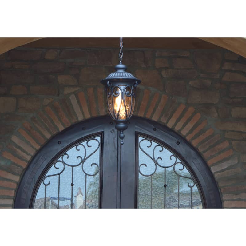Hailee 1 Light Exterior Hanging Light in Matte Black Finish - N/A