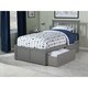 preview thumbnail 1 of 6, Mission Twin XL Platform Bed with Flat Panel Foot Board and 2 Urban Bed Drawers in Grey