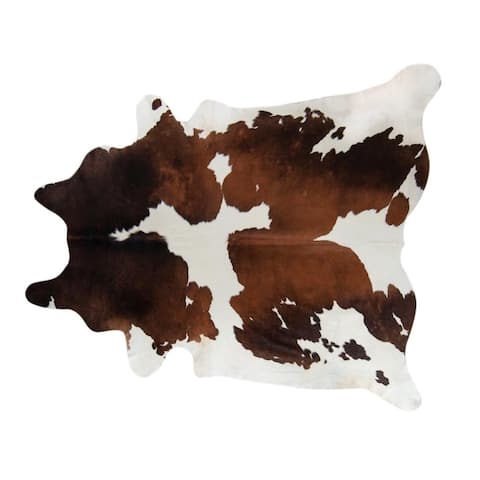 Pergamino Chocolate and White Cowhide Area Rug
