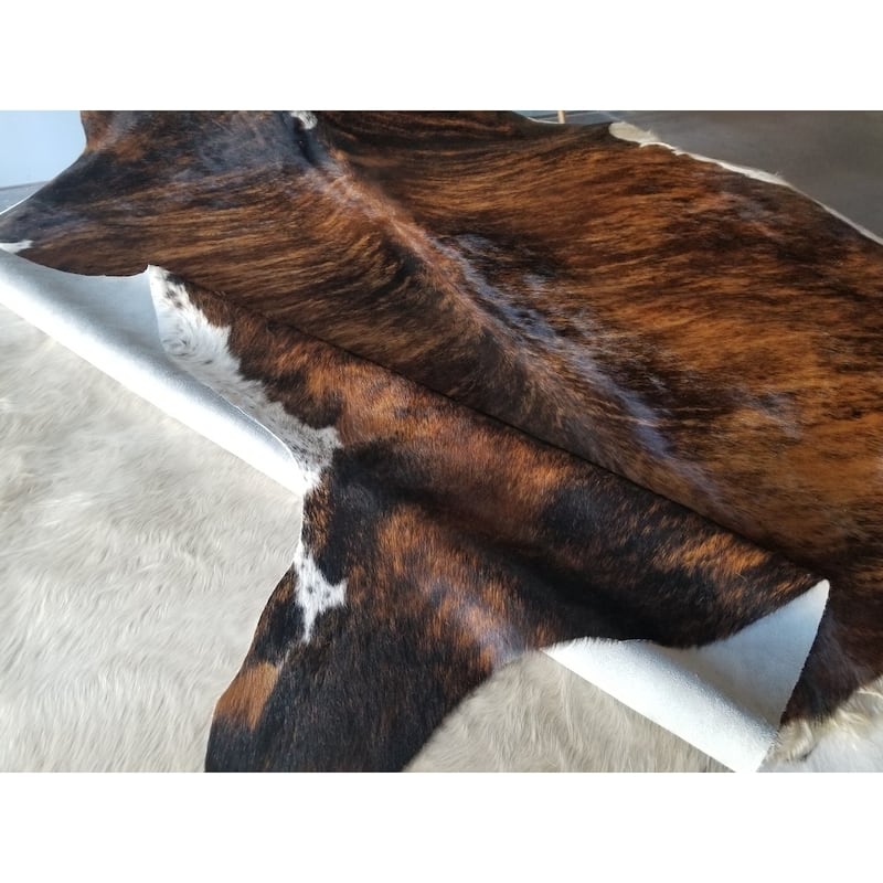 Pergamino Brindle White Belly Cowhide Rug