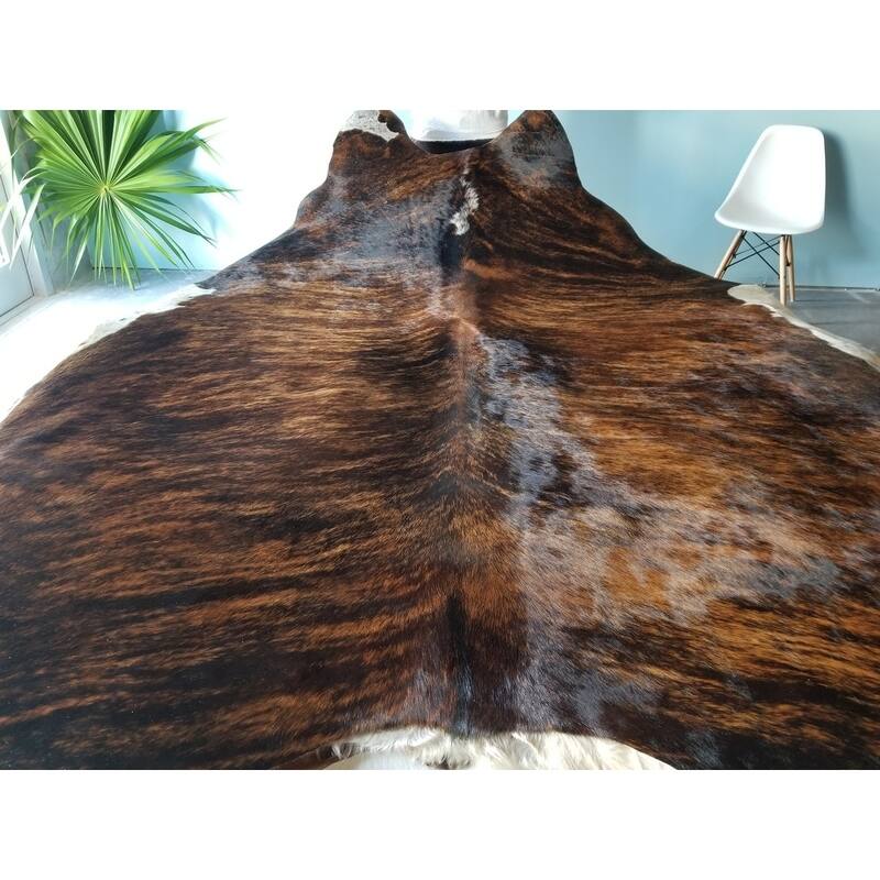 Pergamino Brindle White Belly Cowhide Rug