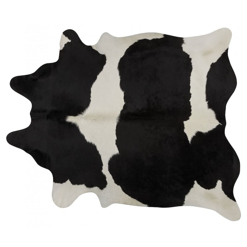 Pergamino Black and White Cowhide Rug