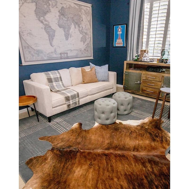 Pergamino Brindle White Belly Cowhide Rug
