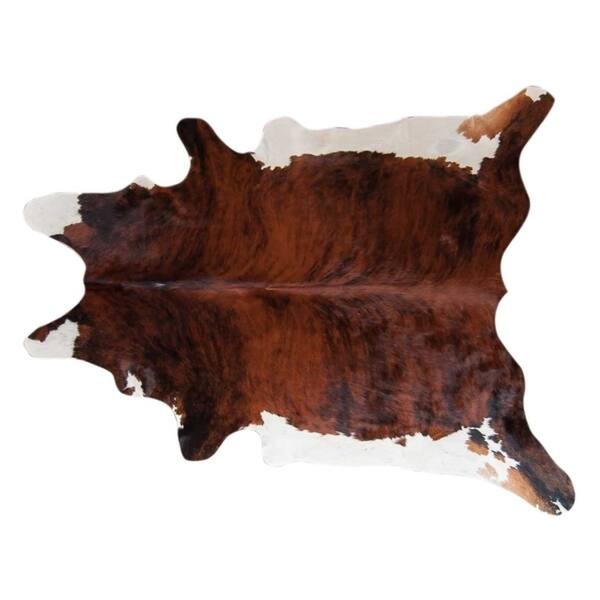 slide 1 of 19, Pergamino Brindle White Belly Cowhide Rug