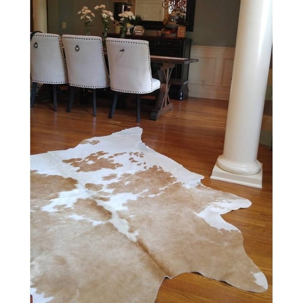 Shop Pergamino Palomino And White Cowhide Rug Large Overstock