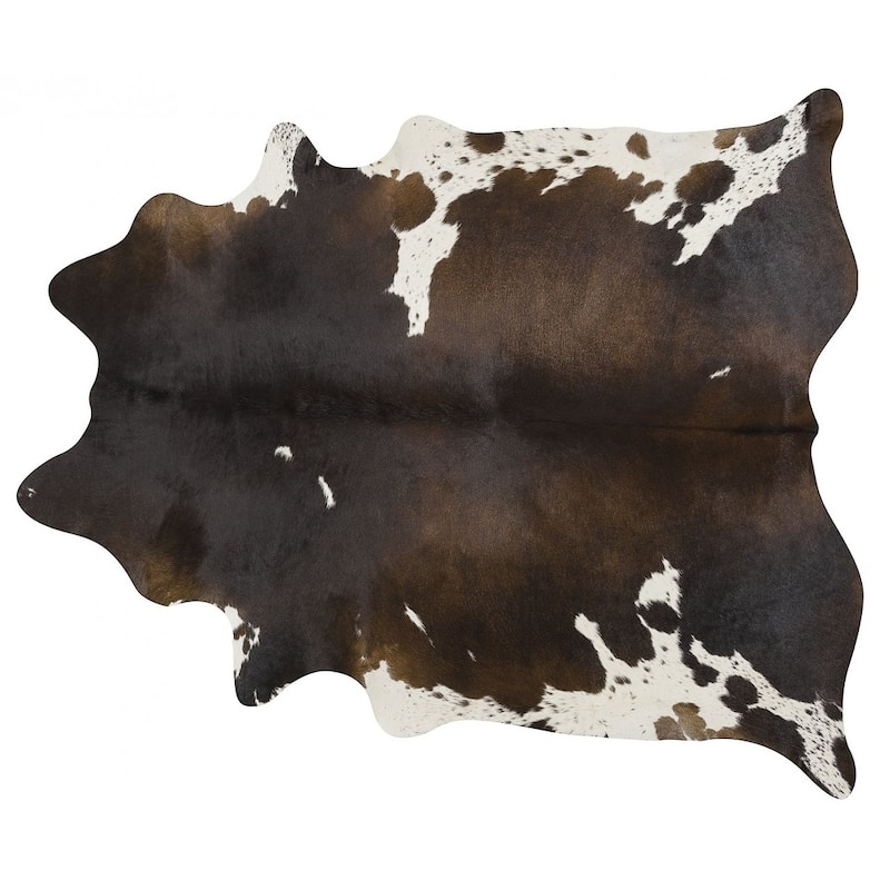 Pergamino Chocolate and White Cowhide Area Rug