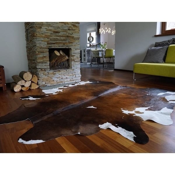 Pergamino Chocolate and White Cowhide Area Rug