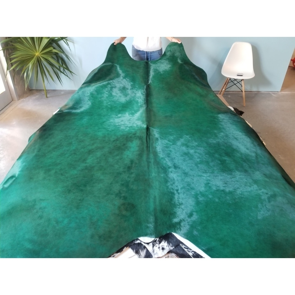 Shop Pergamino Green Cowhide Rug Overstock 19868974