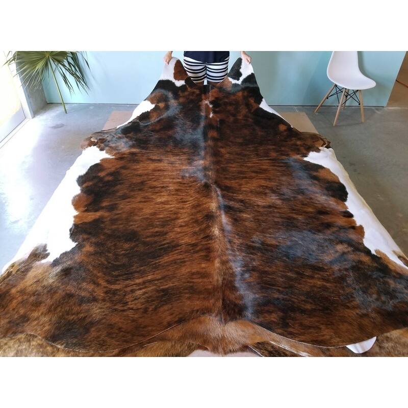 Pergamino Brindle White Belly Cowhide Rug