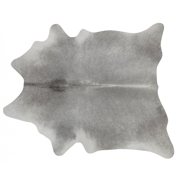 large grey cowhide rug