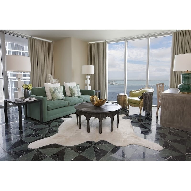 Pergamino White Cowhide Rug Large