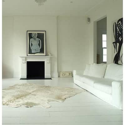Pergamino White Cowhide Rug Large