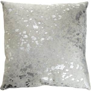 Pergamino Silver Metallic Cowhide Pillows Case