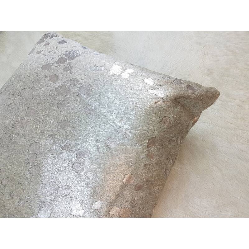Pergamino Silver Metallic Cowhide Pillows Case