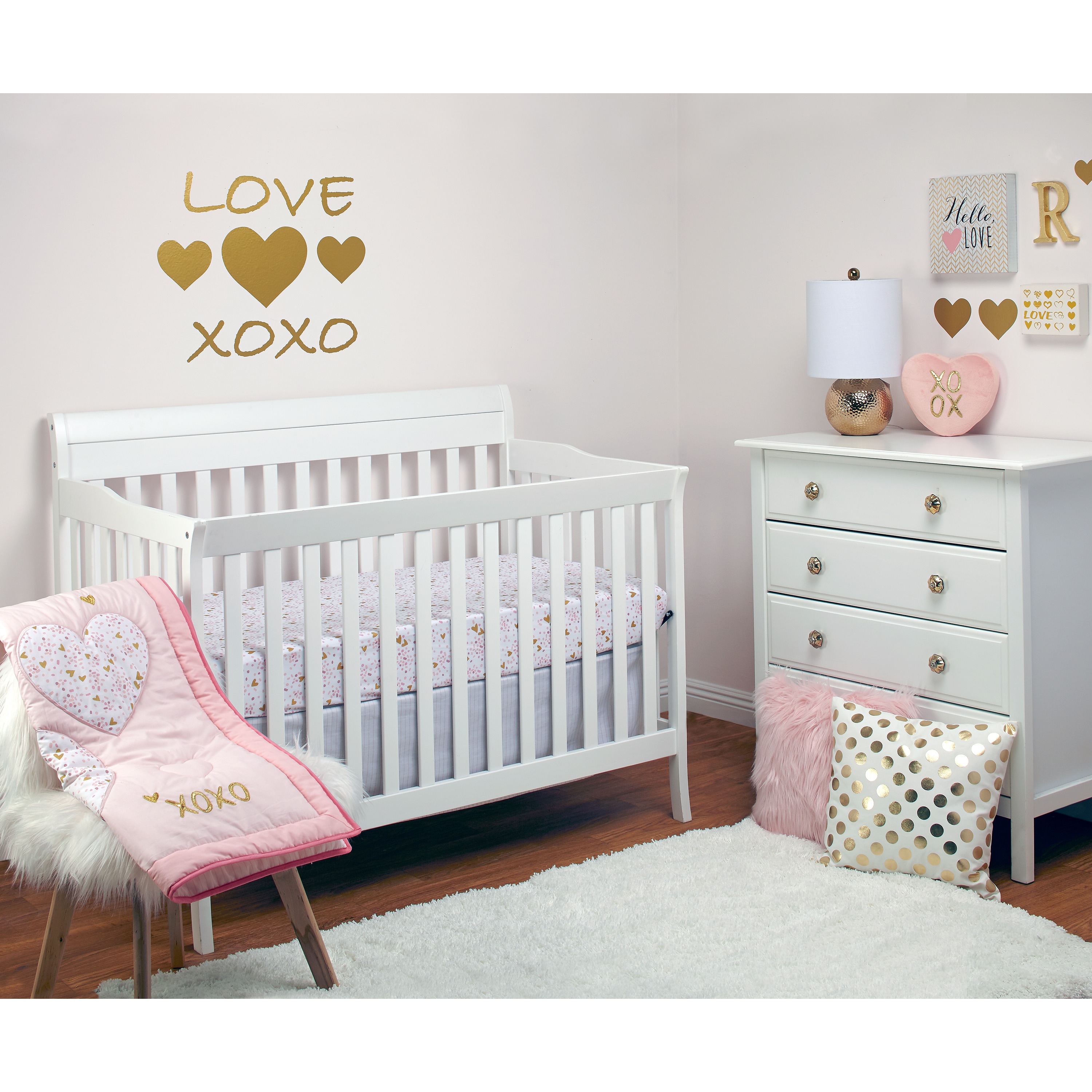 heart crib bedding set