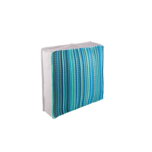 Fab Habitat Cancun Turquoise and Moss Green Outdoor Floor Cushion (20" x 20")