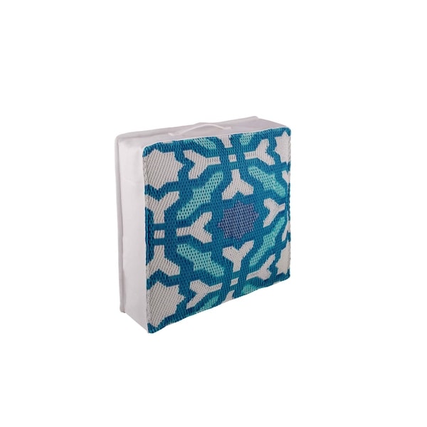 Fab Habitat Seville Multicolor Blue Outdoor Floor Cushion (20" x 20")
