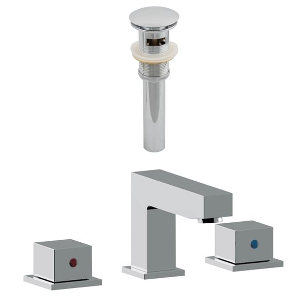 3H8-in. CUPC Approved Brass Faucet Set In Chrome Color - Overflow Drain Incl.