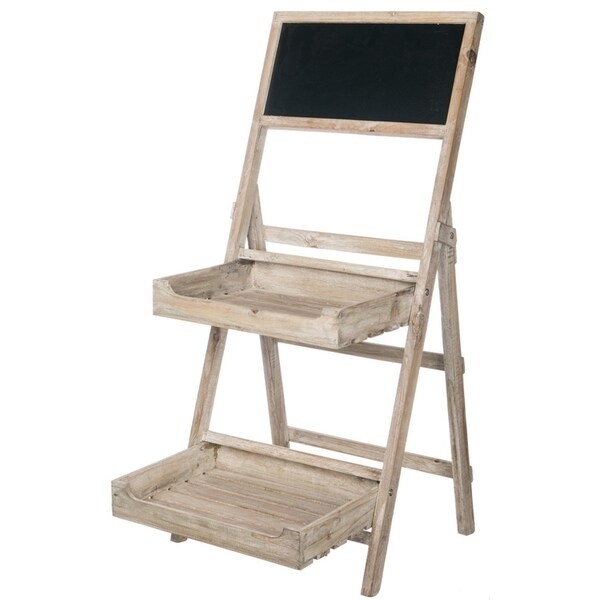 Weathered Free-standing Chalkboard Stand with Trays